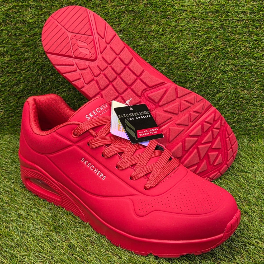 Skechers Uno-Stand on Air Sneaker Fashion Air Cushion Red Men SIZE 11.5